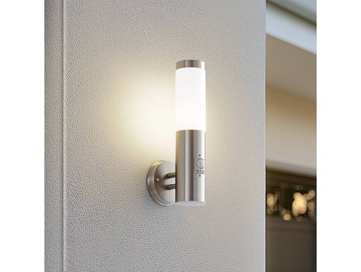 Aussenwandleuchte mit Bewegungsmelder Kristof Lindby, alu / grau / zink, Edelstahl, Modern