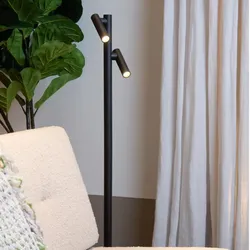 Lucide ANTRIM Akku Stehlampe mit Leselampe LED 2x2,2W 2700K IP54 Schwarz wiederaufladbar