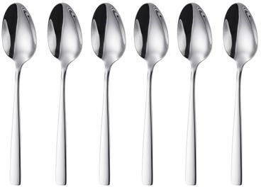 Elama 6 Piece Mirror Polished Stainless Steel Teaspoon Set