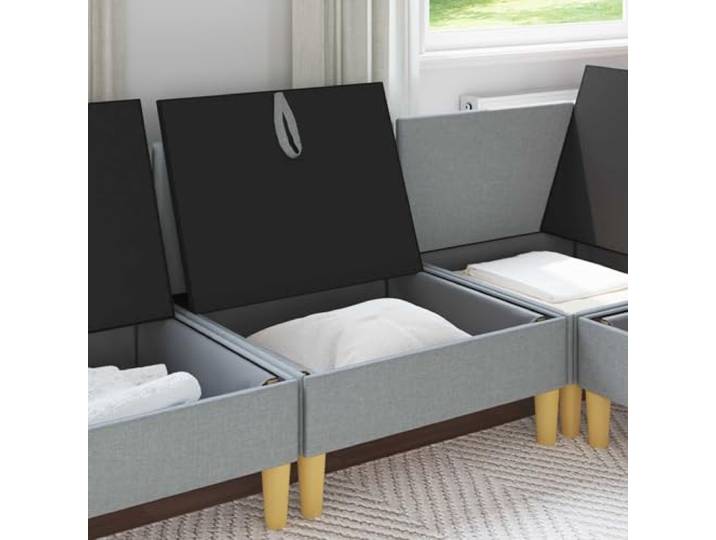 KTHLBRH Sofa mit Stauraum aus braunem Stoff Versteckter Behälter, kompensierte Struktur, ergonomischer Schaumstoff, Verwendung im Innenbereich