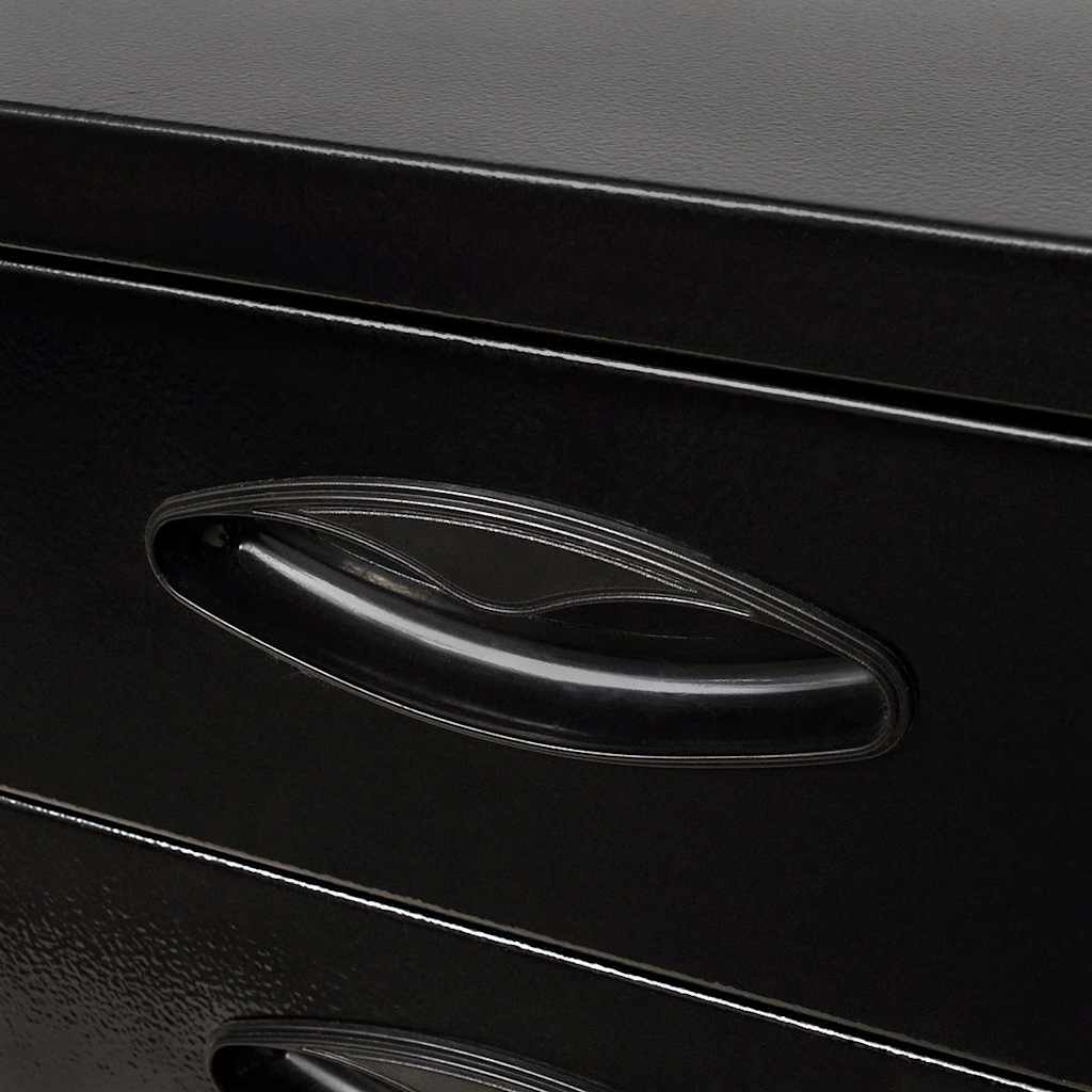vidaXL Coffre à outils métallique 3 tiroirs Noir