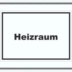 HB-Druck Heizraum Aufkleber mit Text Heizung Wärme waagerecht A1 (594x841mm)