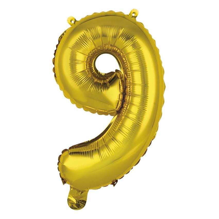 Amscan Folienballon Mini Zahl 9 gold (5x) (9909687)