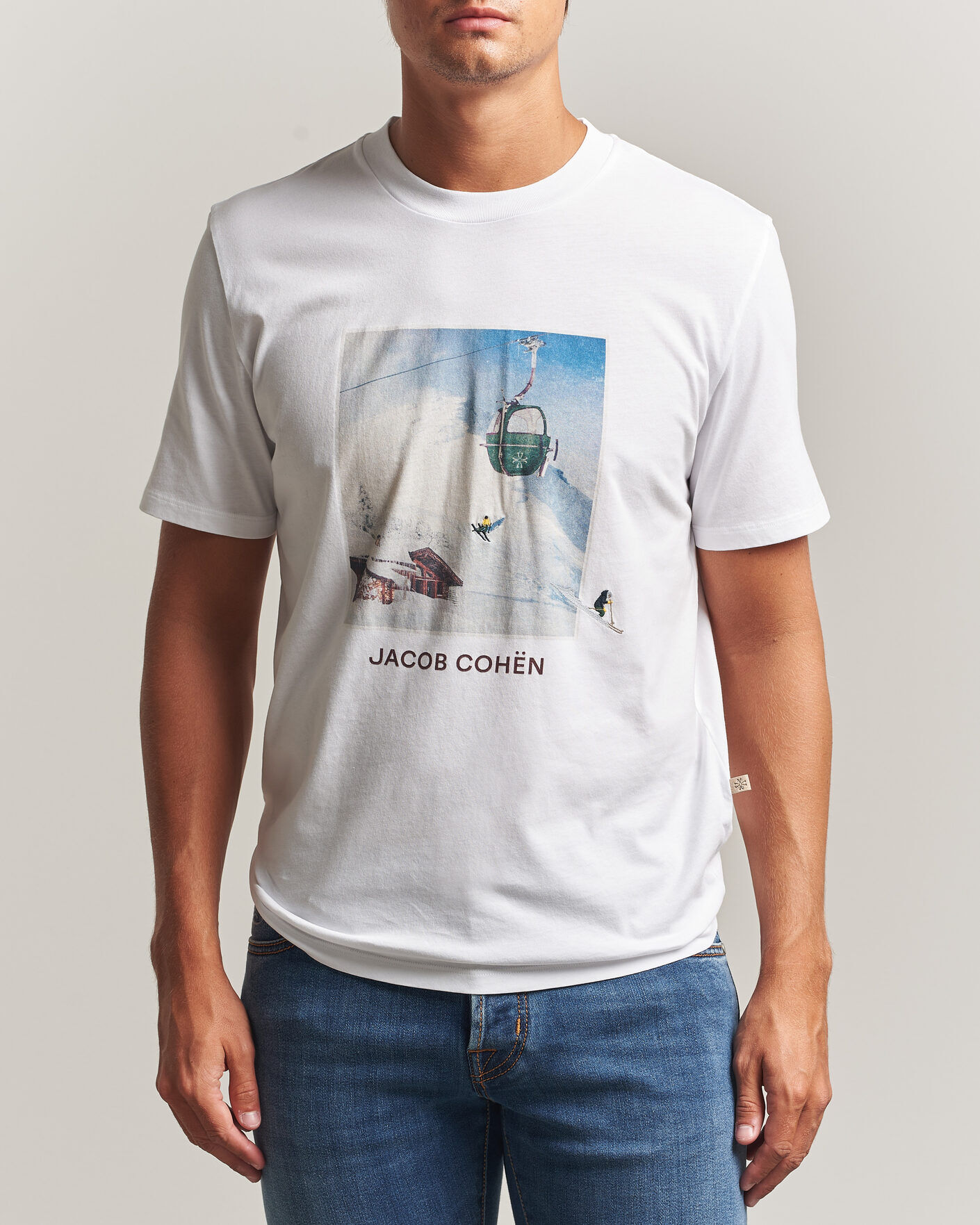 Jacob Cohën Apres Ski Printed T-Shirt White men M Hvid