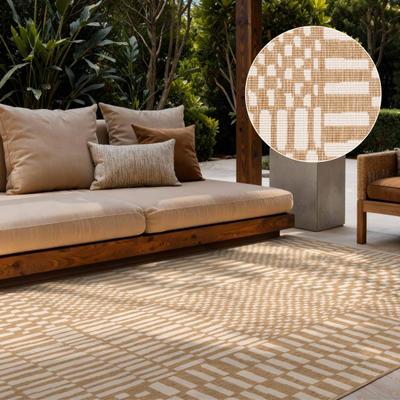 Teppich TED BAKER "Barkham, Wendeteppich", beige (jute weiß), B:160cm H:8mm L:230cm, Polypropylen, Teppiche, Teppich, Designteppich, Wetterfest, Pflegeleicht, Modern, Wohnzimmer, Terrasse