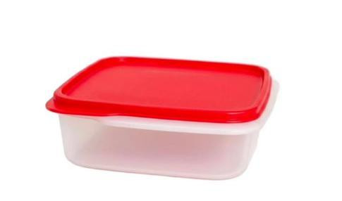 Tupperware Opbergdoos Eidgenosse, 1,1 liter, wit/rood, vierkant, modulair