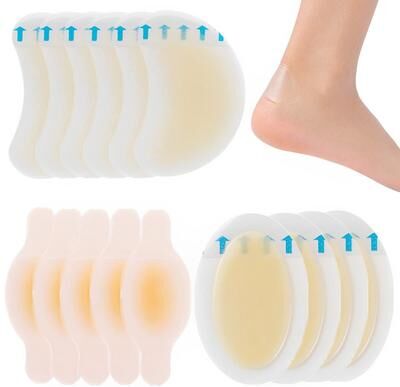 Friendly Fresh Finds Invisible Hydrocolloid Gel Blister Plasters Heel, Foot, Toe Bandages For Fast Healing 15 Pieces