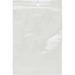8000 Druckverschlussbeutel, mit Rundloch, PP-Folie 80 x 120 mm, transparent