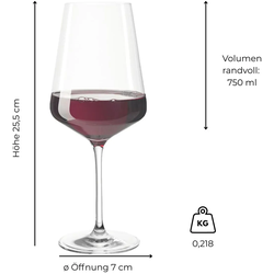 Gravur Rotweinglas Puccini 750 ml Krone 2er Set