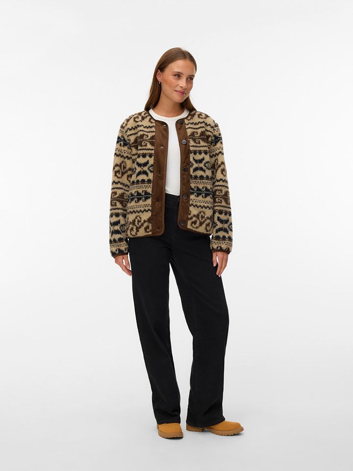 Vero Moda Teddyjacke in Beige/ Braun - S