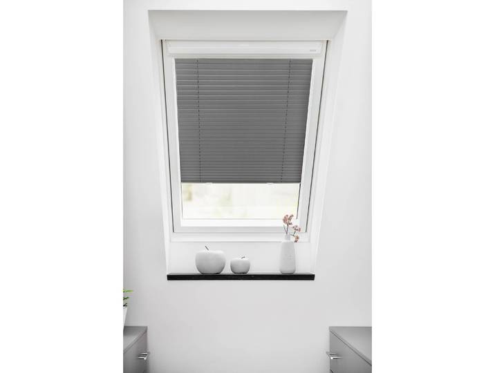 Dachfenster Plissee Haftfix 95 x 122cm Grau/Grau