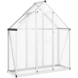 Helloshop26 - Gewächshauszelt für Pflanzen Blumen und Gemüse mit silbernem Grundrahmen 169 x 58 x 195 cm Aluminium silber