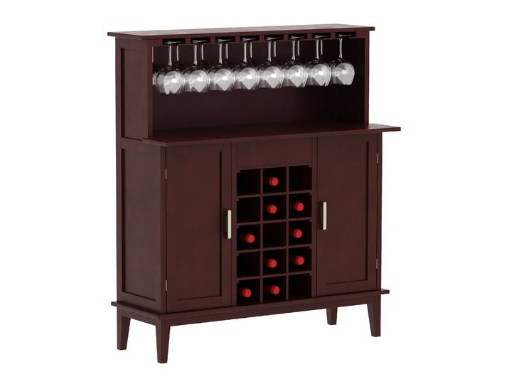 Weinregal Sideboard Holz für 15 Flaschen braun