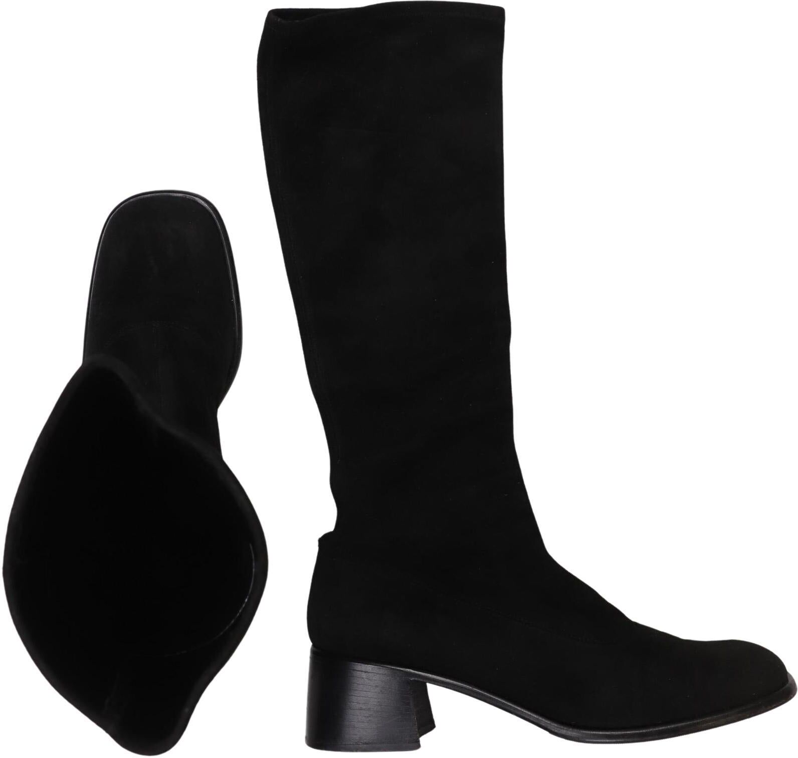 Konstantin Starke Damen Stiefel, Schwarz, Gr. EU 39.5, Leder - Second Hand