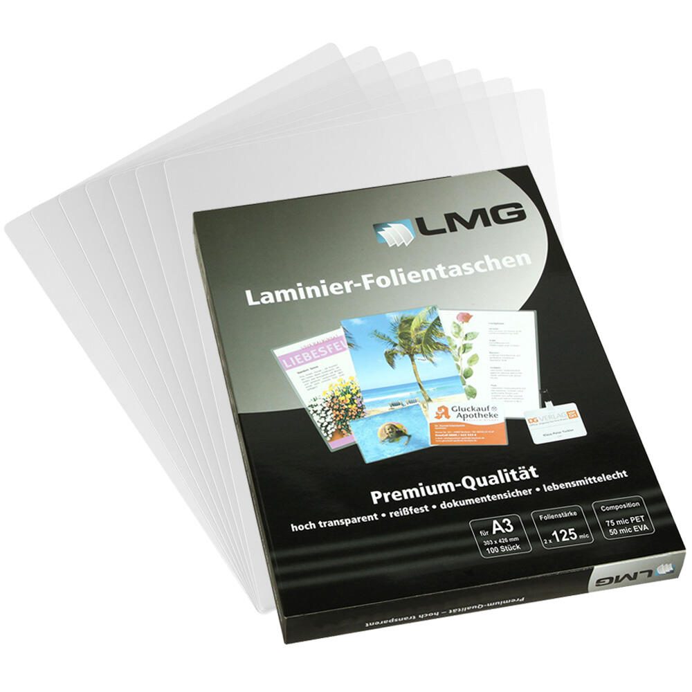 LMG Laminierfolien glänzend 125 mikron A3 LMGA3-125