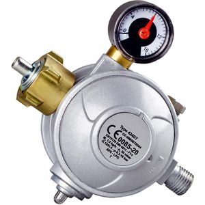 CFH Gasdruckregler 52414, mit Manometer, 50 mbar Ausgangsdruck, Anschluss 1/4''