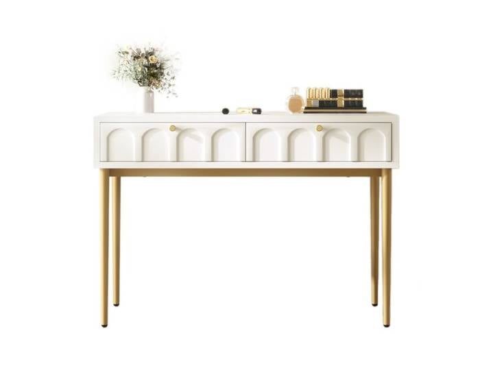 BEL Coiffeuse 2 tiroirs H76 5 commode/buffet blanc crème chambre H76 5/L100/P45