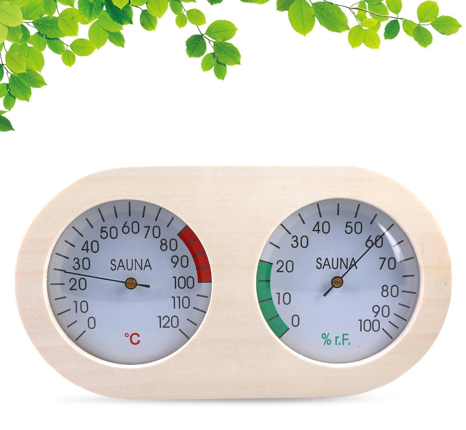 Selius Saunathermometer en Hygrometer van Hout met Natuurlijke Materialen