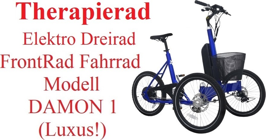 Elektro Therapierad Gleichgewichtsproblem Lösung Dreirad Erwachsene Frontrad Heckantrieb Rückenlehne 25km/h Modell Damon 1