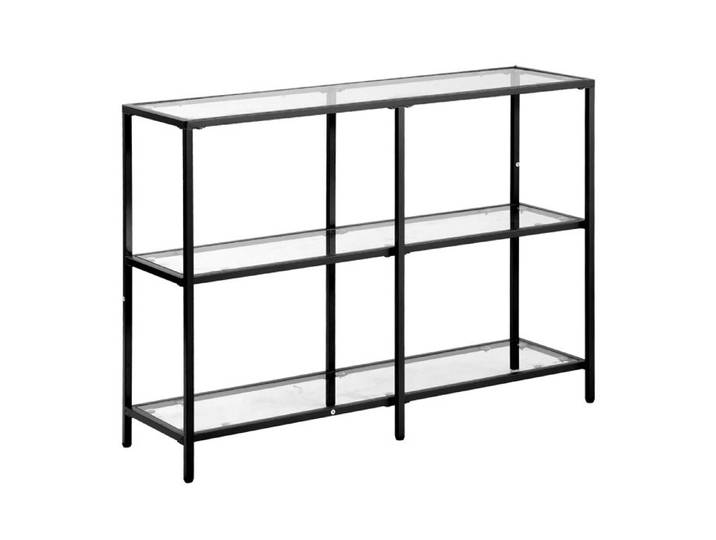Table Console - DUOKU - Moderne - 3 Niveaux - Verre Trempé - Métal Robuste