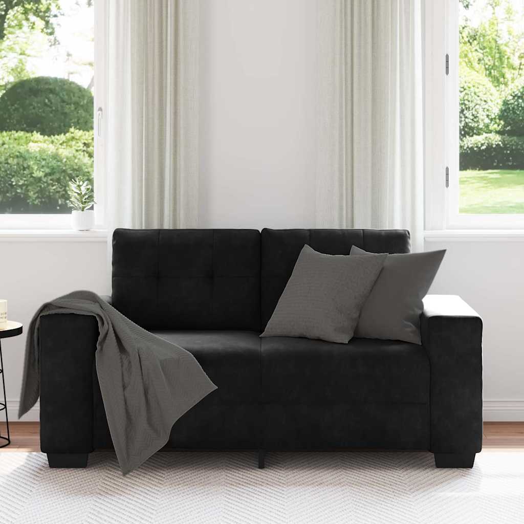vidaXL Canapé causeuse noir 160x77x82 cm velours