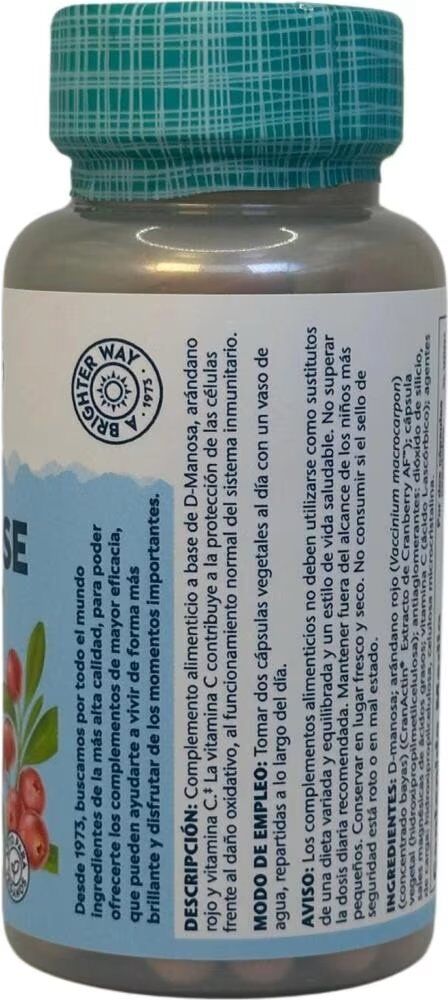 Solaray D-Manosa Con Cranactin, 60 Cápsulas Vegetales Talla Única Unisex