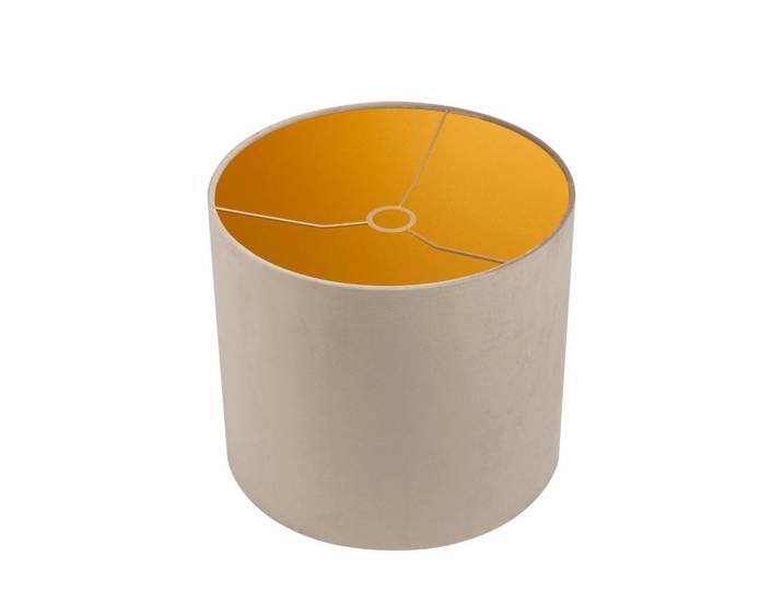 Leuchtenschirm Velour, Taupe, Metall, zylindrisch, E27, 24 cm, Lampen & Leuchten, Innenbeleuchtung, Lampenschirme