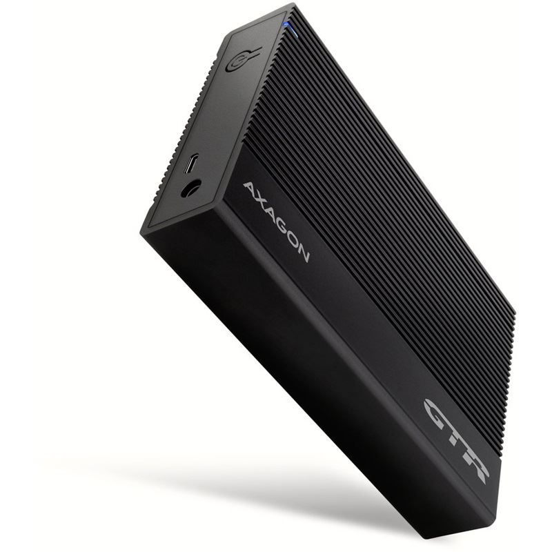 AXAGON EE35-GTR USB-C 3.2 Gen 1 - SATA 6G, 3.5" externes Festplattengehäuse, geriffelt - schwarz