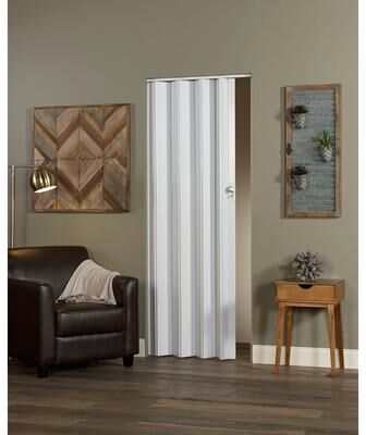 Spectrum Homestyle Marquis White PVC Folding Closet Door Accordion Door 36 x 80