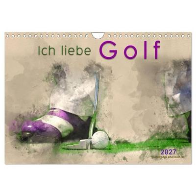 Ich liebe Golf (Wandkalender 2027 DIN A4 quer), CALVENDO Monatskalender