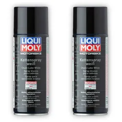 2x Kettenspray LIQUI MOLY 1591 Motorbike Kettenspray weiß Spezialfett Dose 400 ml