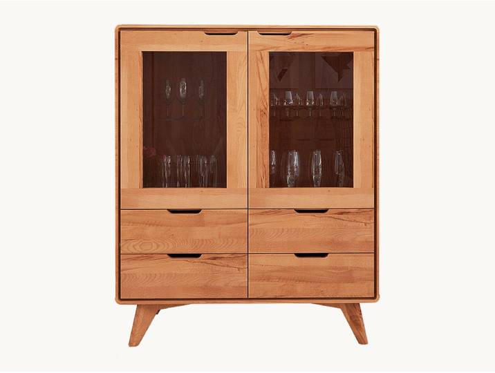 Vitrine Tario - H110xB90xT40 cm - Kernbuche