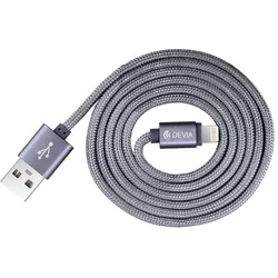 Devia Fashion Series Cable for Lightning (MFi, 2.4A 1.2M) pilkas (1.20 m, USB 3.2 Gen 1), USB Kabel