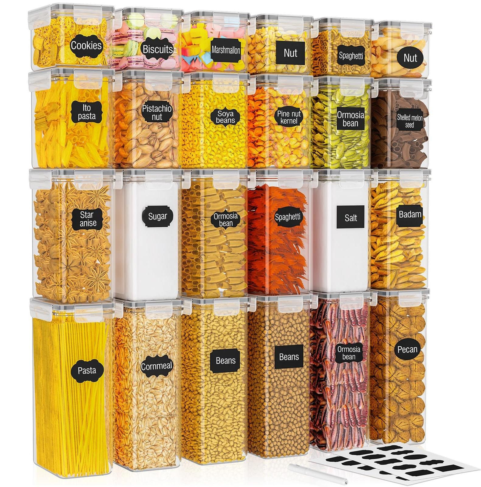 24-Pack Luchtdichte Voedselopslagcontainers met Labels van Merkloos