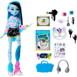 Monster High Self-Scare Secrets Frankie Stein-Modepuppe mit 13 realistischen Zubehörteilen