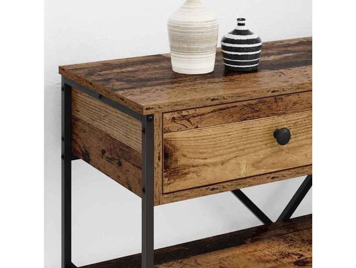 Grand Table d'Appoint Marron - LEMON® Table console - Console D'ENTREE avec tiroir - Marron - 100x34 5x75cm bois 707 - Soldes