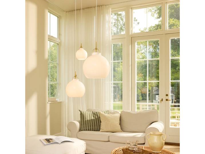 Suspension TOSCANA, blanc opale, Ø 27 cm, verre - Halo Design - Salle à manger - À ampoule unique