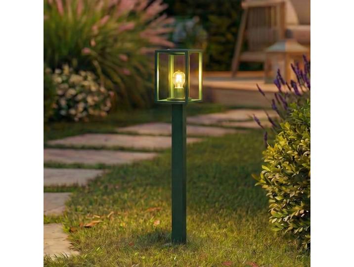 Ferda borne lumineuse, IP44, E27, 100 cm, vert, verre - Lucande - Terrasse - Moderne - Aluminium - À ampoule unique