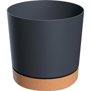 Prosperplast Tubo PM Übertopf, anthrazit, Ø 13 x 13 cm, aus Kunststoff, für innen und außen