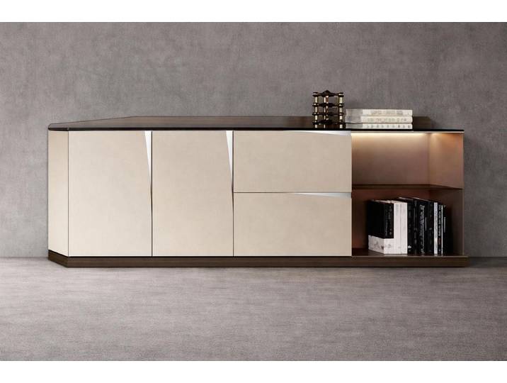 JVmoebel Sideboard Braun-Beiges Sideboard Exklusive Wohnzimmer Holzanrichte Edler Schrank, Made in Europa