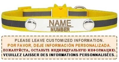 Uplift Essentials Reflective Personalized Breakaway Cat Collar yellow