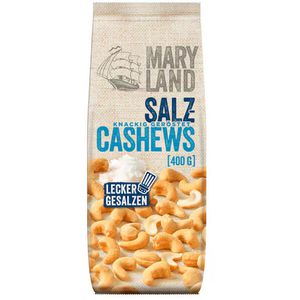Maryland Cashewkerne ganze Nüsse, geröstet und gesalzen, im Beutel, 400 g