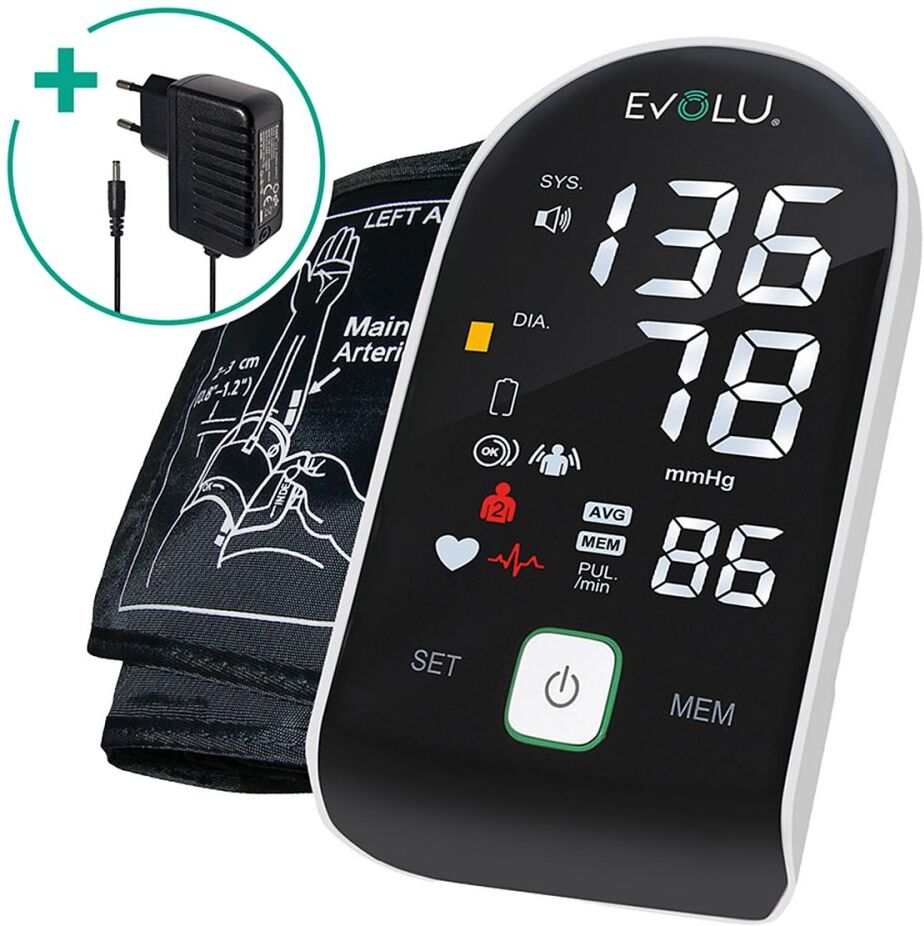 Evolu Intelligent Oberarm-Blutdruckmessgerät Black