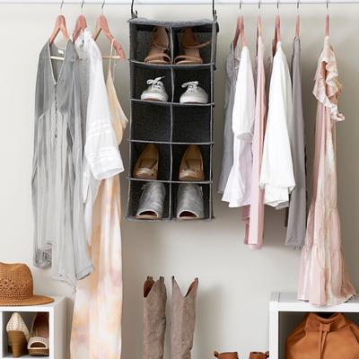 Household Essentials 10-Pocket Blended Canvas Hanging Shoe Organizer
