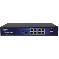 Allnet Switch industrial full managed Layer2+ 12 Port GbE &bull PoE Budget 240W &bull 8x PoE at &bul (12 Ports), Netzwerk Switch, Schwarz