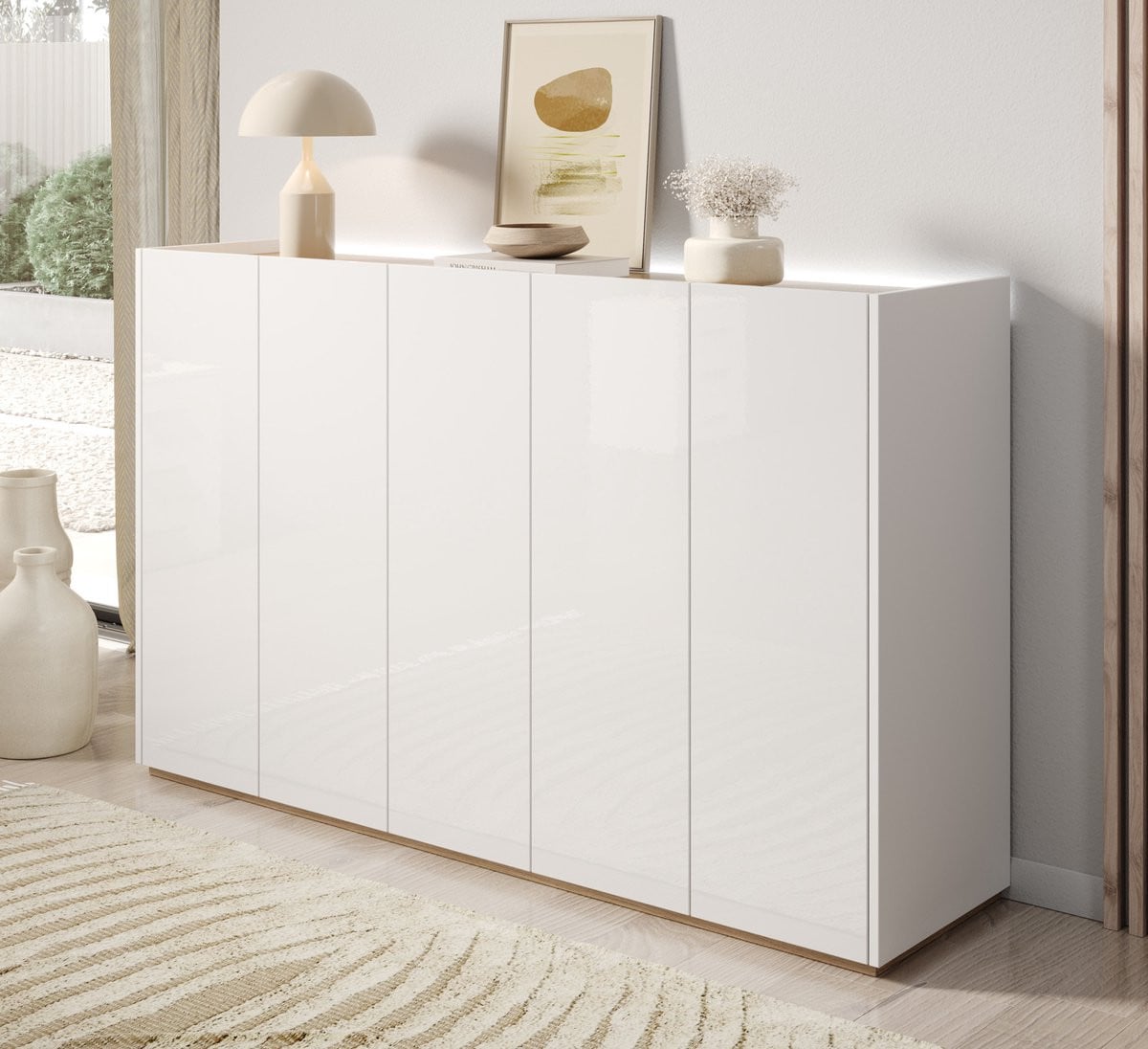 Meubella Encore Schoenenkast - Wit - 156 cm