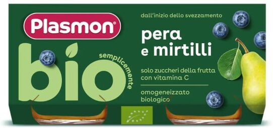 Plasmon Bio Omo Pera Mirtilli 2X80G