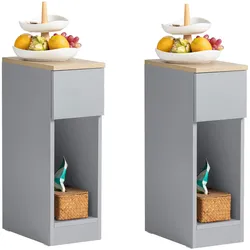 NACHTTISCH 2er Set, Hellgrau, 20x60x35cm