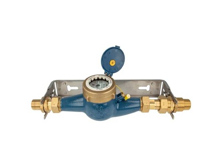 Hauswasserzähler Kombi-Set, Baulänge 260 mm, inkl. Bügel 1 1/4 Zoll verstellbare Ausführung, Edelstahl