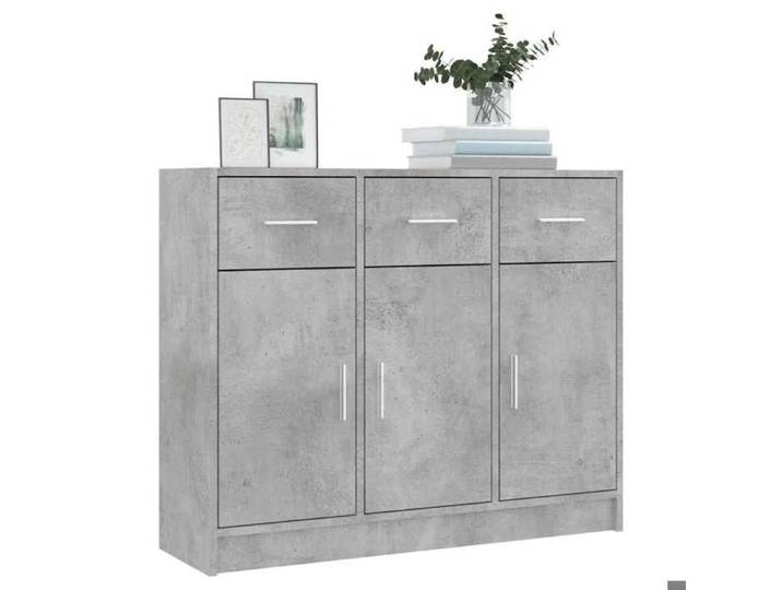 En Soldes Buffet de Rangement - Montage simple - Buffet bahut/Armoire de Cuisine - gris béton 91x28x75 cm - bois d'ingénierie B6582